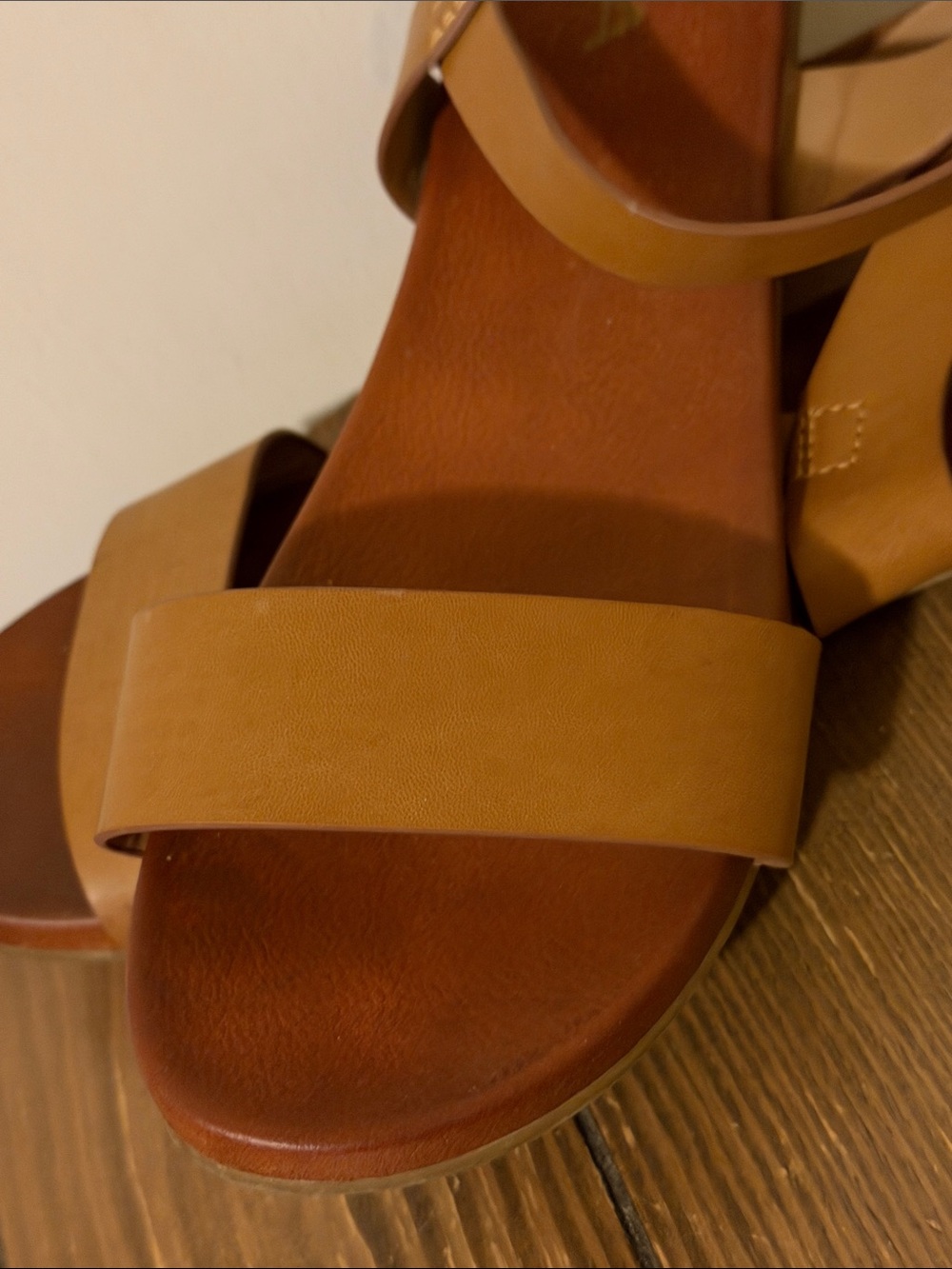 MIA Tan Strap Open-Toe Flat Sandals - Picture 4 of 4